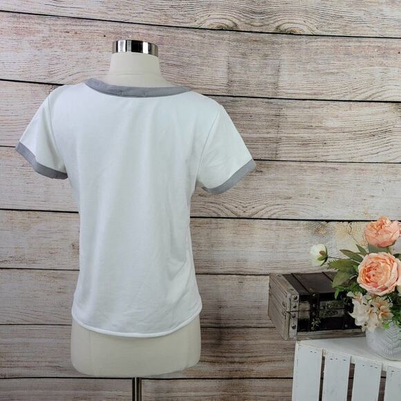 ASTARS Carter‎ Vegan Suede Terry Ringer Tee Small - Picture 4 of 8